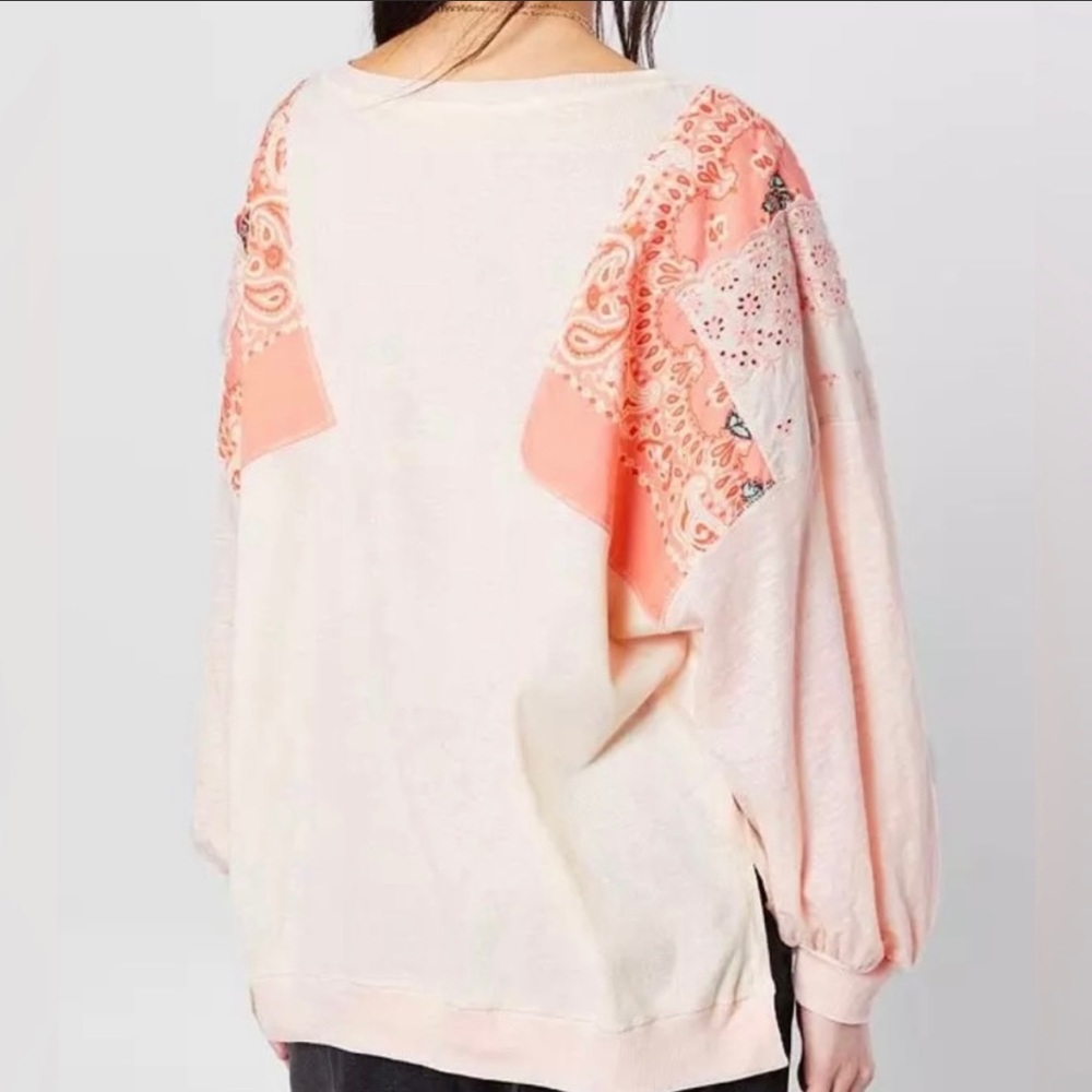 EUC Free People Feelin’ It Tunic Top (Alabaster Combo) - Picture 3 of 9